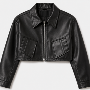 Cropped Faux Leather Jacket